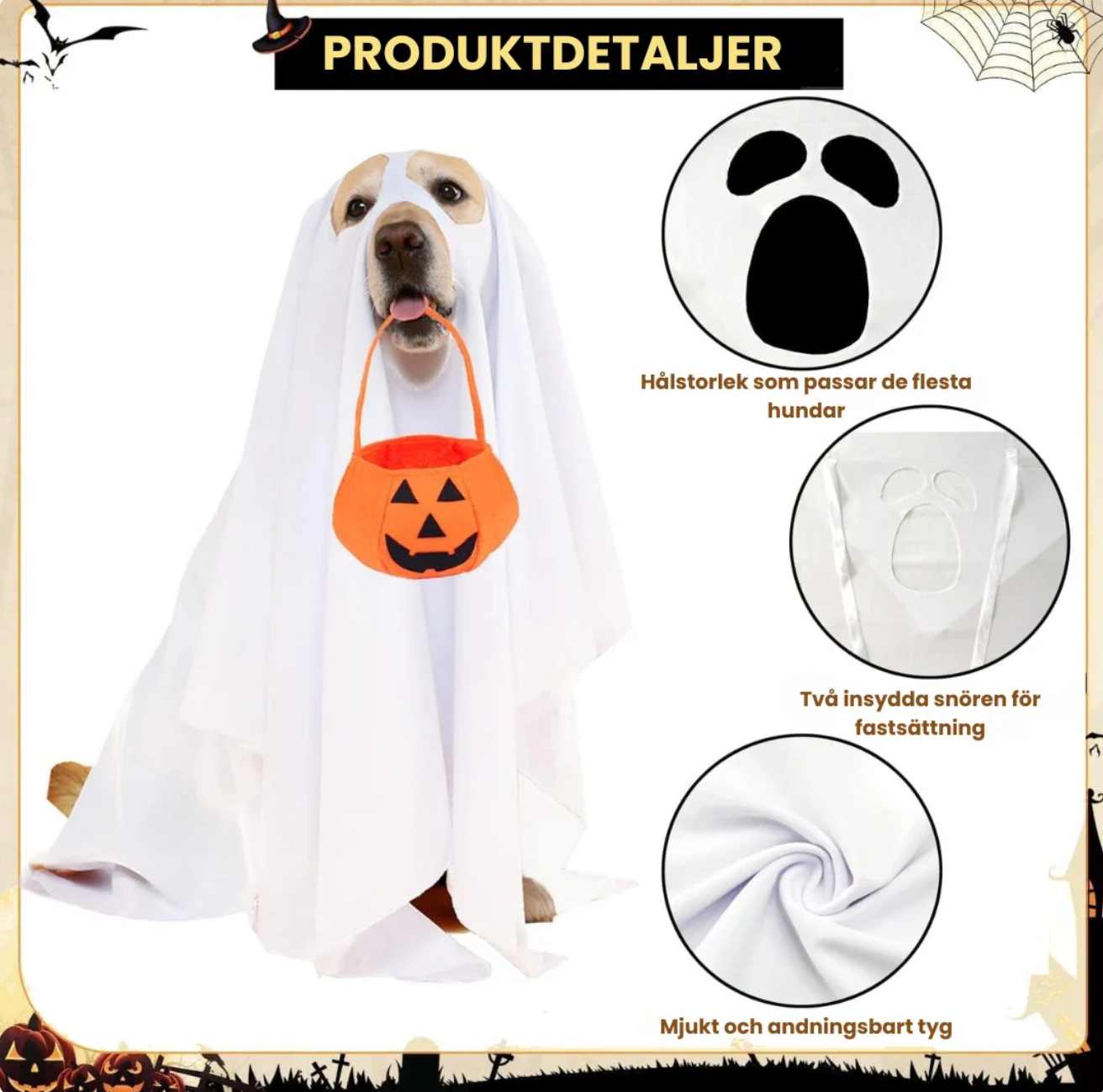Halloweenkostym för hund