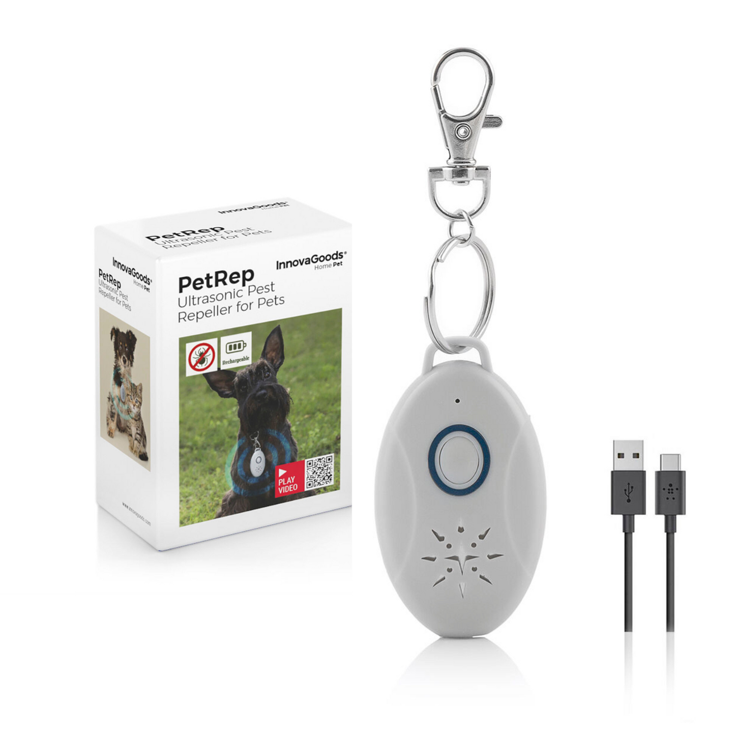 Rechargeable Ultrasound Parasite Repellent for Pets PetRep InnovaGoods