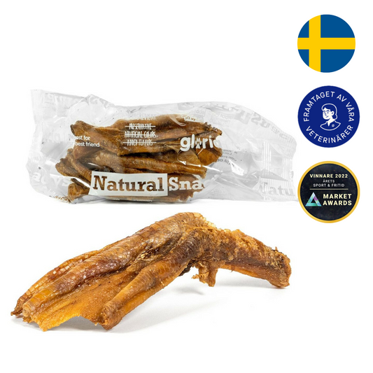 Torkade Ankfötter 5-pack för små, medelstora och stora hundar