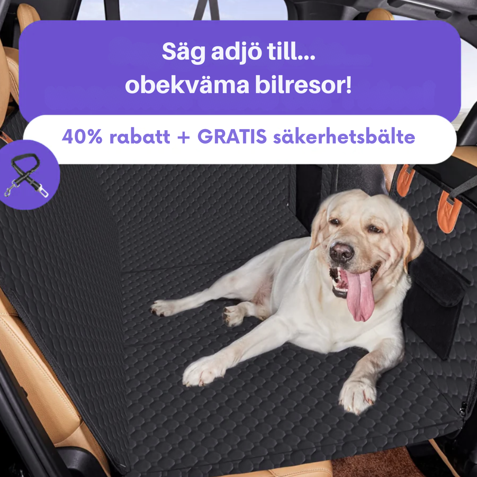 CarPaw Hammock – Vattentätt och reptåligt bilsätesskydd för husdjur