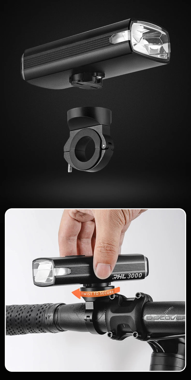 ROCKBROS RHL3000 Rechargeable Headlight