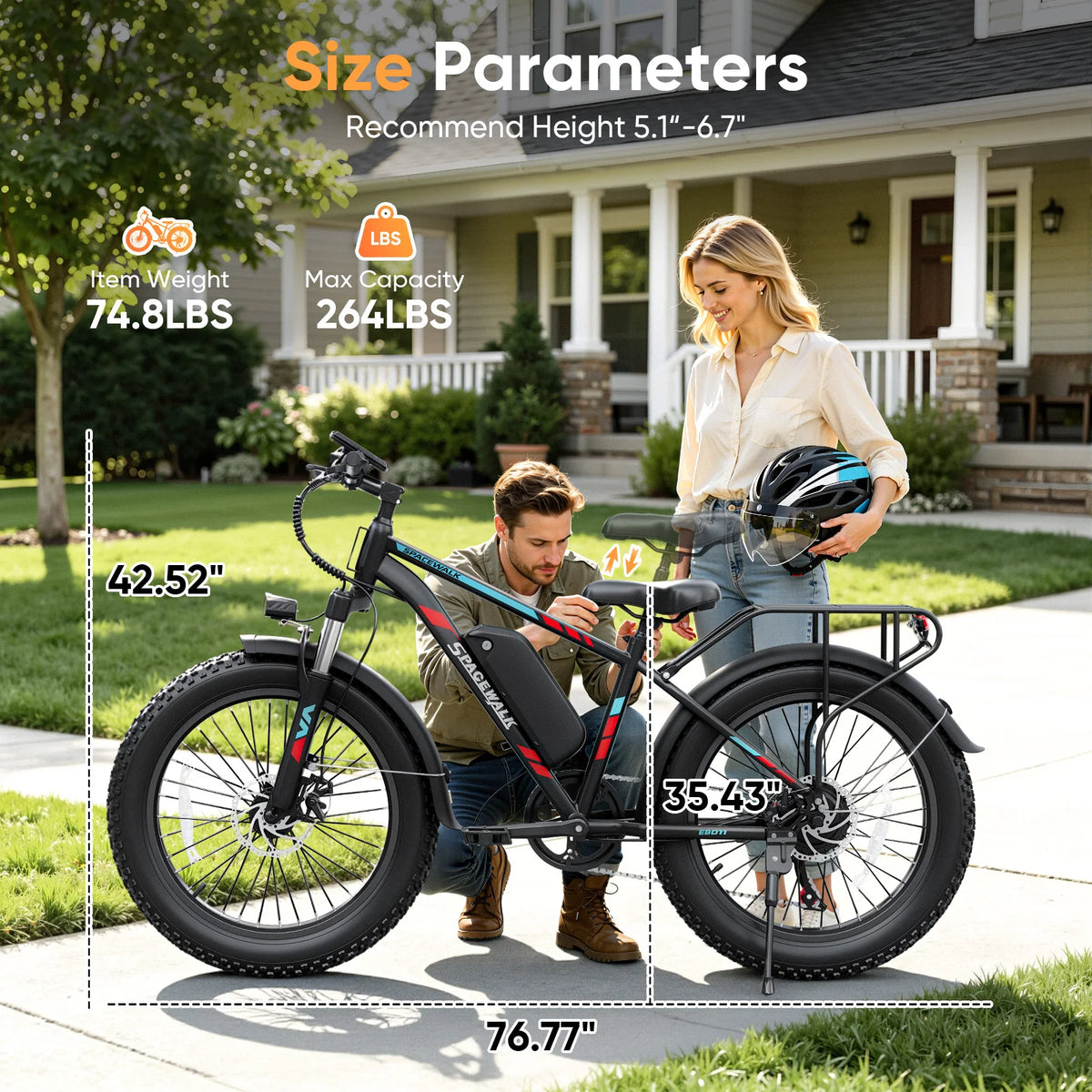 Spacewalk EB011 26-Inch Fat Tire E-Bike