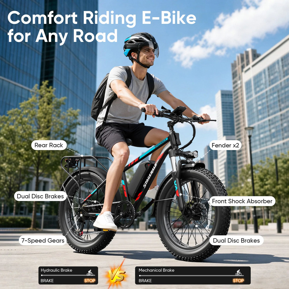 Spacewalk EB011 26-Inch Fat Tire E-Bike