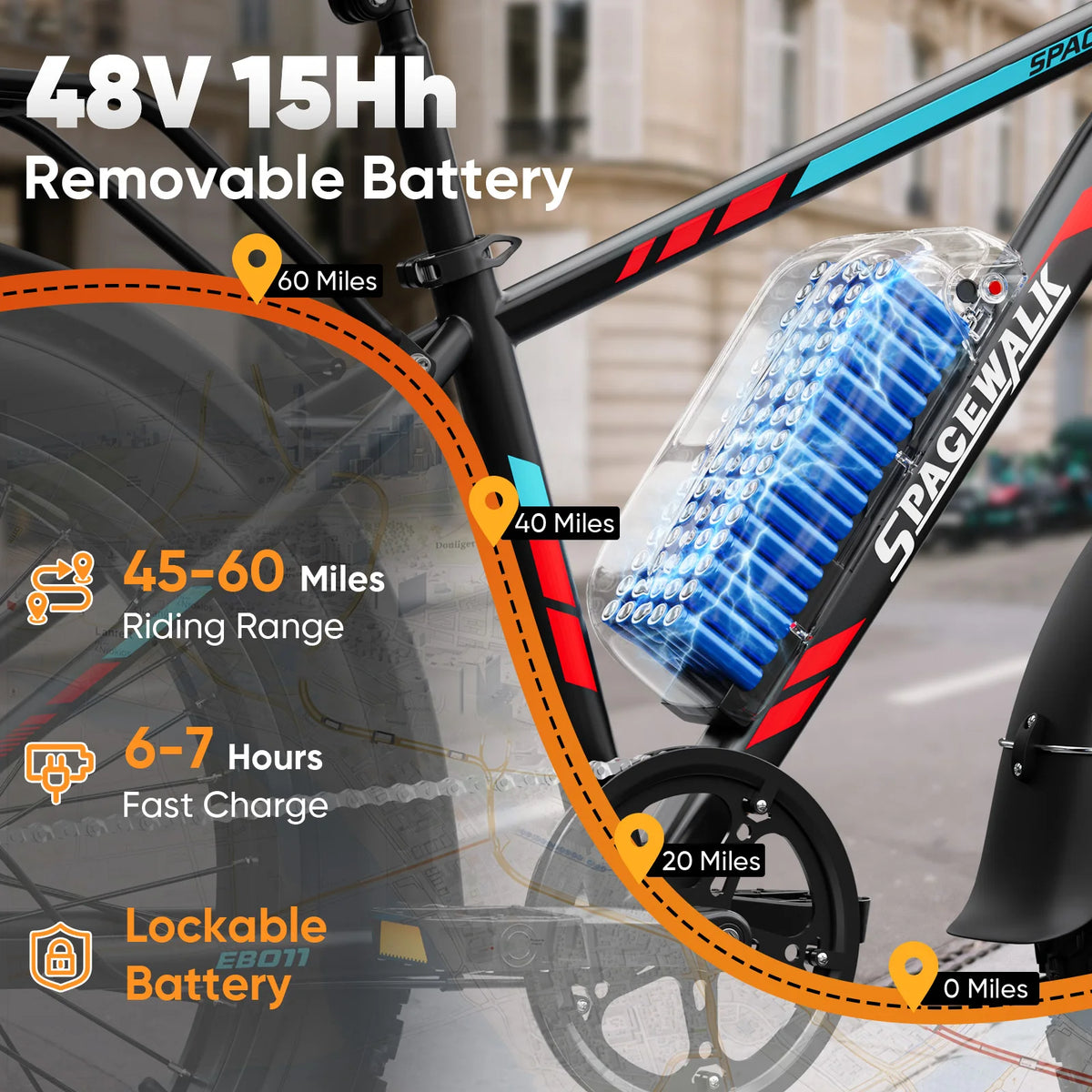 Spacewalk EB011 26-Inch Fat Tire E-Bike