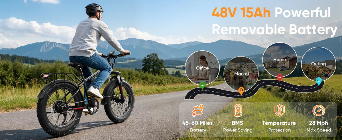 Spacewalk EB011 26-Inch Fat Tire E-Bike