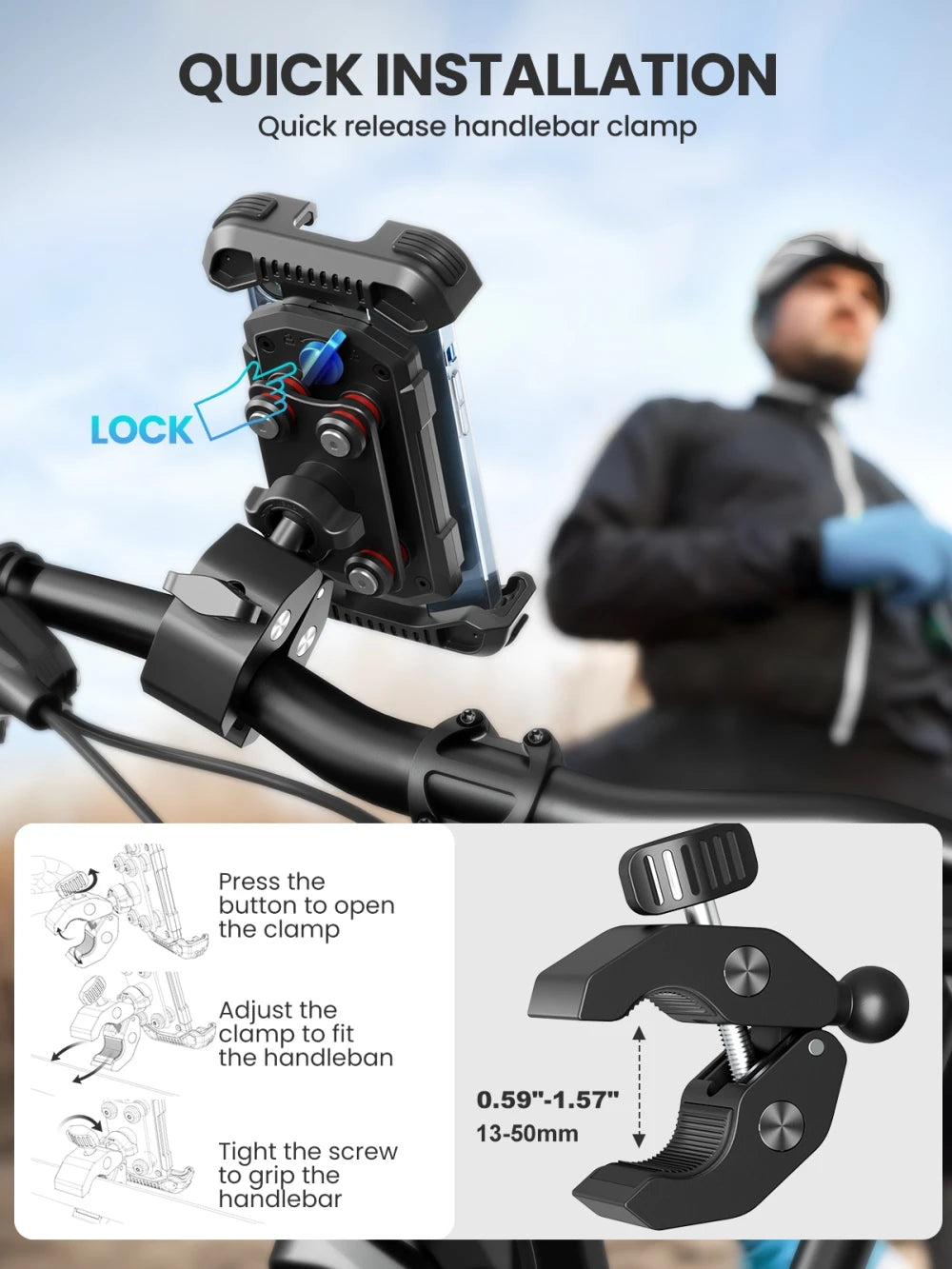 Anti-Vibration Handlebar Phone Mount