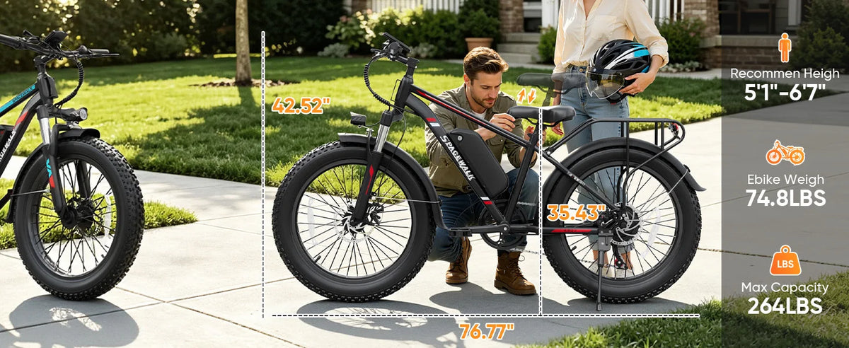 Spacewalk EB011 26-Inch Fat Tire E-Bike