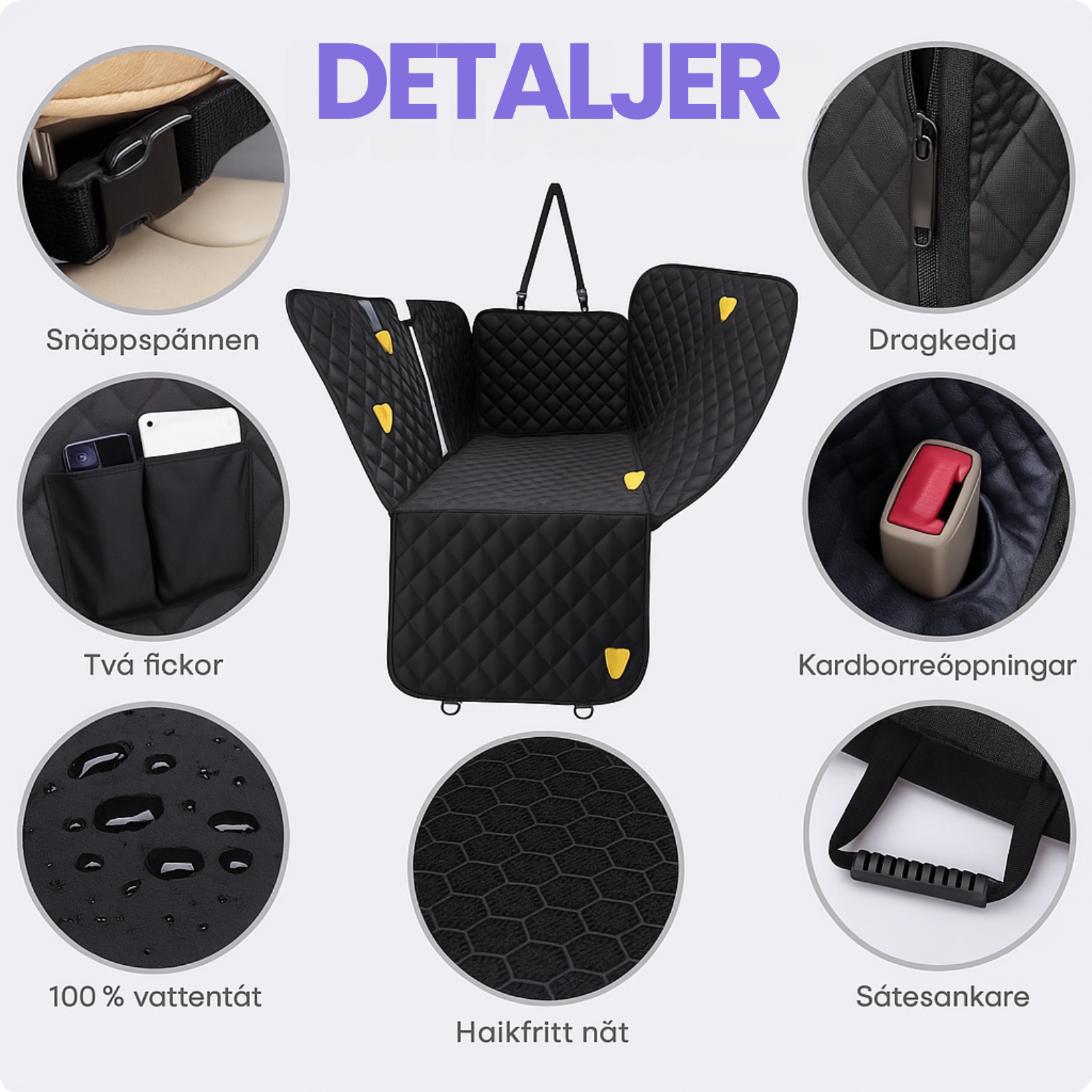 CarPaw Hammock – Vattentätt och reptåligt bilsätesskydd för husdjur