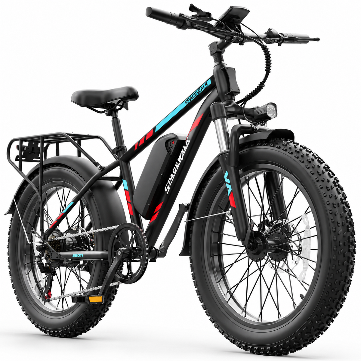 Spacewalk EB011 — black and red 26-inch fat tire electric bike